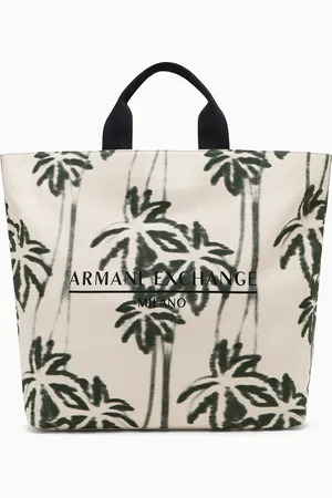 Armani Exchange Palm-patterned cotton shopper bag