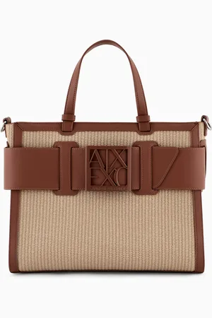 Armani Exchange Woven fabric handbag with logo