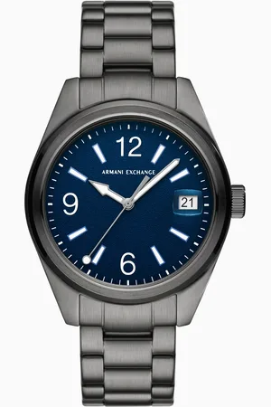 Armani Exchange Three-Hand Black Stainless Steel Watch