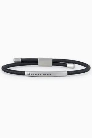 Armani Exchange Steel and eco-leather bracelet