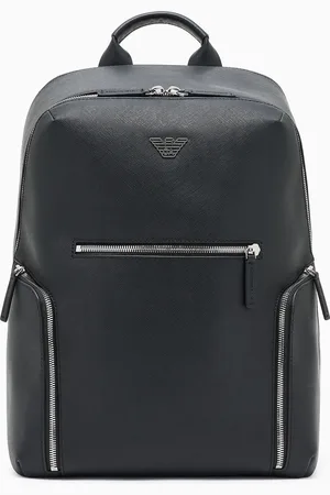 Emporio Armani ASV regenerated Saffiano leather backpack with eagle plate