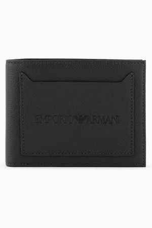 Emporio Armani Tumbled-leather bi-fold wallet with outer pocket