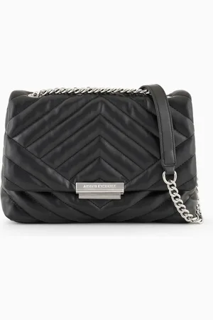 Armani Exchange Shoulder bag in quilted material with metal details