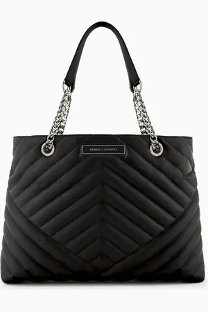 Armani Exchange Quilted shopper bag with chain handles