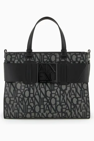 Armani Exchange Large tote bag with double handles and shoulder strap