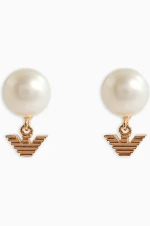 Emporio Armani White Pearl Stud Earrings