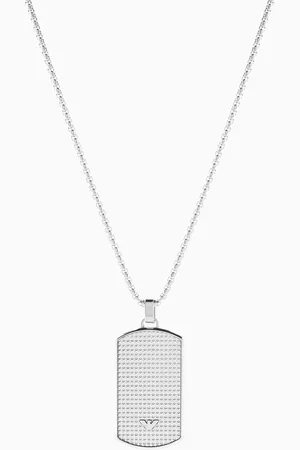 Emporio Armani Stainless Steel Dog Tag Necklace