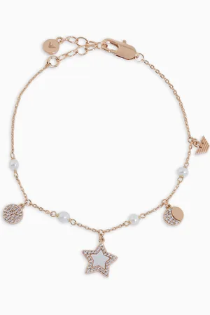 Emporio Armani Rose Gold-Tone Brass Station Bracelet