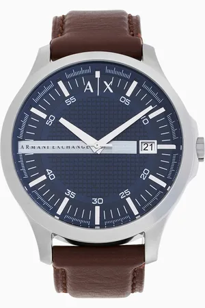 Armani Exchange Three-hand watch with leather strap