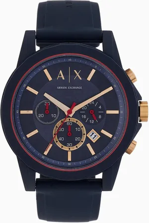 Armani Exchange Chronograph movement watch with blue strap