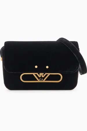 Emporio Armani Velvet shoulder bag with metal eagle logo
