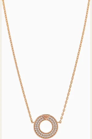 Emporio Armani Rose Gold-Tone Sterling Silver Pendant Necklace