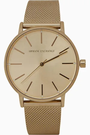 Armani Exchange Three-hand gold-tone stainless steel watch