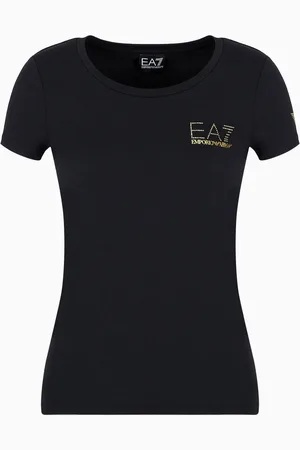 EA7 Evolution crew-neck T-shirt in a stretch cotton and modal blend
