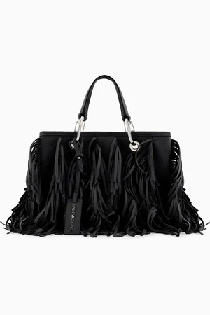 Emporio Armani MyEA faux suede shopper bag with fringes