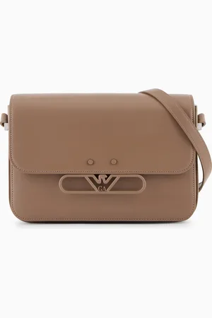 Emporio Armani Smooth leather shoulder bag with metal eagle logo