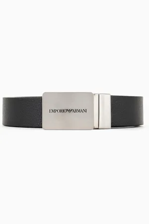 Emporio Armani Reversible leather belt with logo buckle