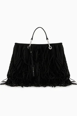 Emporio Armani MyEA medium shopper bag with faux suede fringes