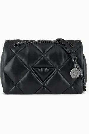 Emporio Armani Quilted nappa leather-effect shopper bag with flap