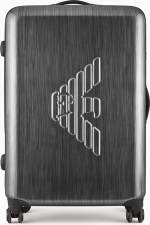 Emporio Armani ABS large trolley suitcase with oversized, embossed eagle