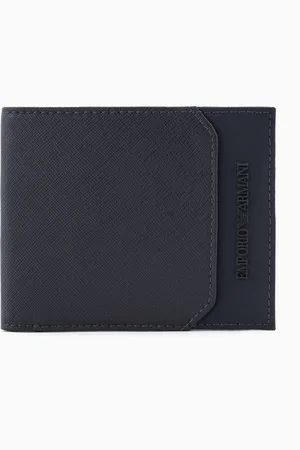 Emporio Armani Saffiano and nylon bifold wallet