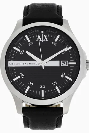 Armani Exchange Three-hand watch with leather strap