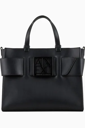 Armani Exchange Large tote bag with double handles and shoulder strap