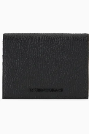 Emporio Armani Tumbled leather compact wallet