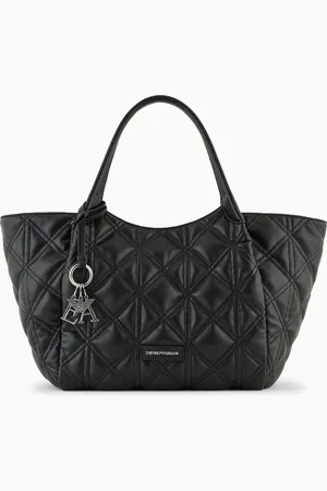 Emporio Armani Quilted nappa leather-effect shopper bag