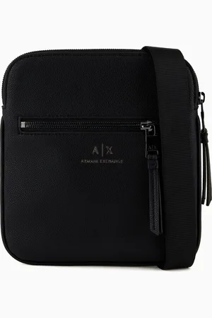 Armani Exchange Semi-rigid flat shoulder bag with external pocket