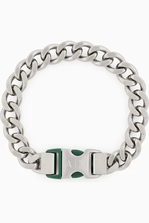 Armani Exchange Green Nylon Chain Bracelet