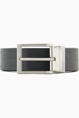 Emporio Armani Reversible leather belt with embossed logo