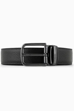 Emporio Armani Reversible belt in pebbled leather