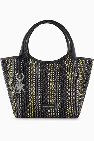 Emporio Armani Multicoloured basketweave shopper bag