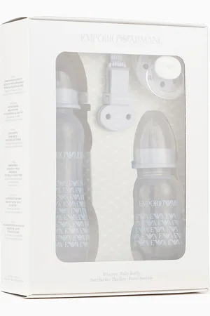 Emporio Armani Infant-care set with two bottles, dummy and clip-on drawstring
