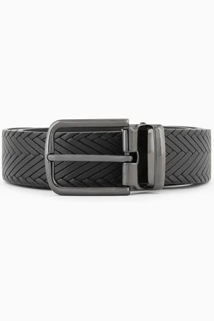 Emporio Armani Leather belt with braided print