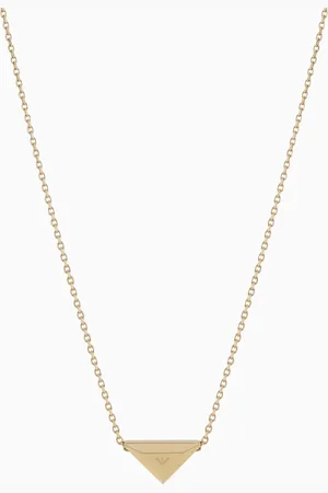 Emporio Armani Gold-Tone Stainless Steel Necklace and Earrings Set