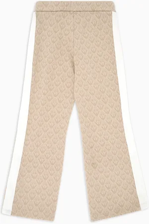Emporio Armani ASV Flared trousers in all-over eagle jacquard jersey