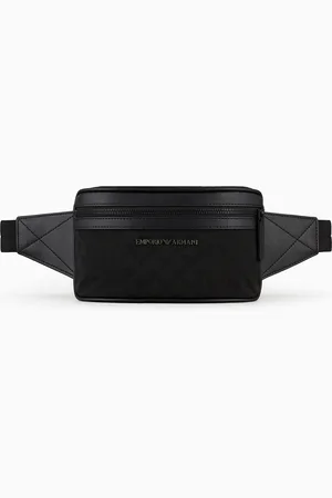 Emporio Armani Nylon belt bag with all-over jacquard eagle