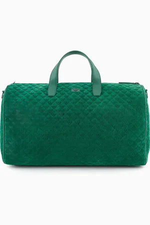 Emporio Armani Suede duffel bag with all-over embossed eagle