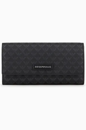 Emporio Armani All-over eagle wallet with flap