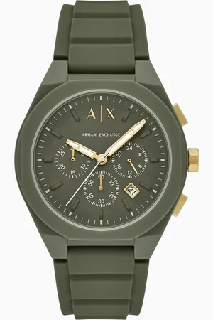 Armani Exchange Chronograph Green Silicone Watch