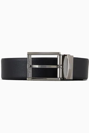 Emporio Armani Reversible leather belt with one side in palmellato leather
