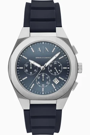 Armani Exchange Chronograph Blue Silicone Watch