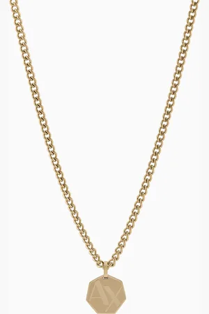 Armani Exchange Gold-Tone Stainless Steel Pendant Necklace