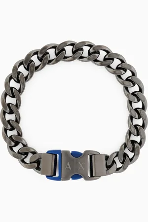 Armani Exchange Gunmetal Stainless Steel Chain Bracelet