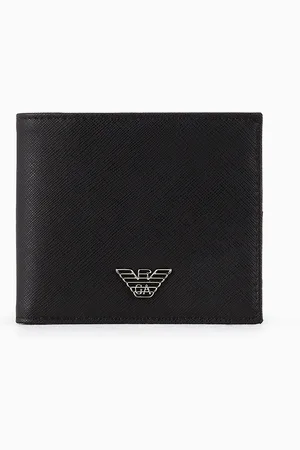 Emporio Armani ASV regenerated Saffiano leather wallet with eagle plate