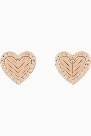 Emporio Armani Rose Gold-Tone Sterling Silver Stud Earrings