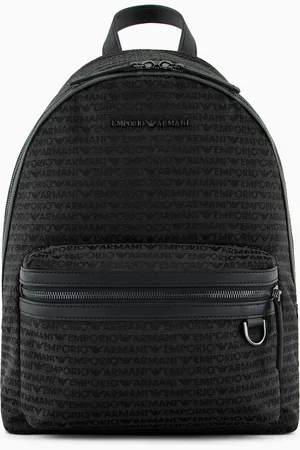 Emporio Armani Jacquard backpack with all-over lettering