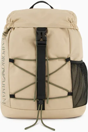 Emporio Armani Nylon backpack with strap and cross-over cord detail